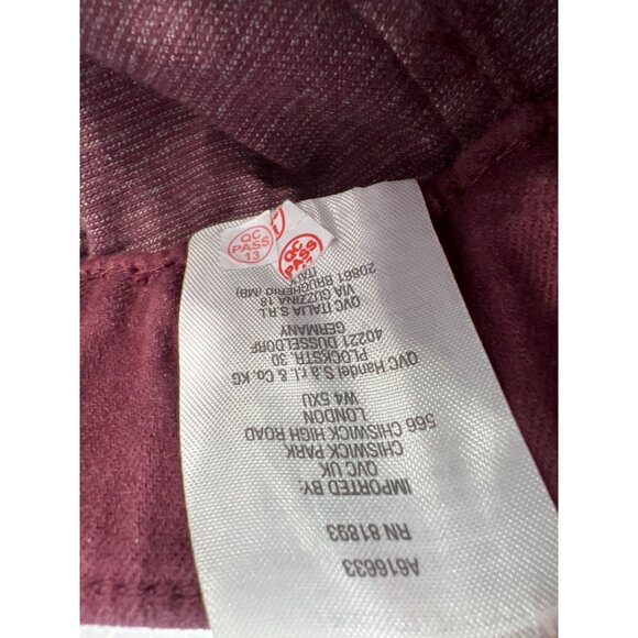 Denim and Co Easy Stretch Denim Regular Wide Leg Jean Burgundy Womens Plus 18 - Picture 5 of 6